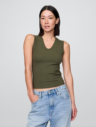 Sheer Modern Rib Tank Top | Gap (US)