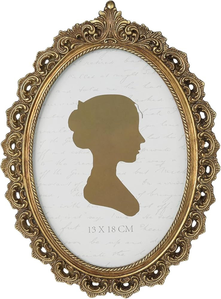 Sunlit Vintage Picture Frame 5x7 Inch, Oval Antique Photo Frames with Glass Front, Luxury Photo D... | Amazon (US)