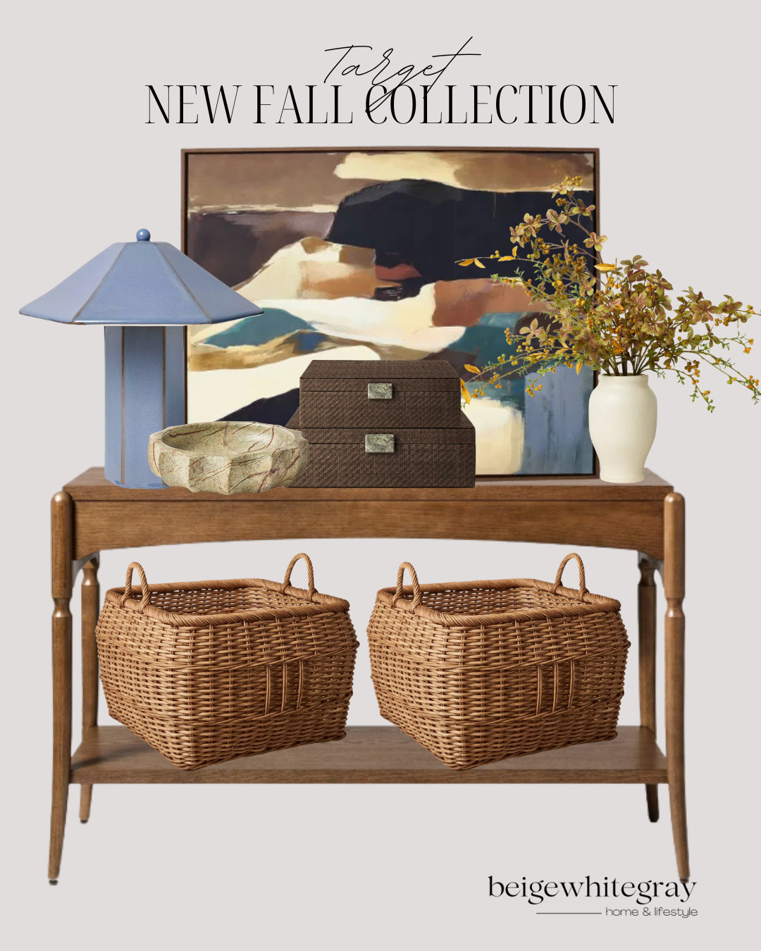 Target New Fall Collection, target home finds, fall entryway decor, console table styling, woven baskets decor, blue table lamp, abstract art decor, neutral fall decor, cozy entryway ideas, organic modern styling, warm wood furniture, fall stems arrangement, layered home decor, vintage inspired interiors, target home collection, earthy home aesthetic, collected interiors, traditional modern decor, fall console table, neutral home accessories, beigewhitegray home

#LTKSeasonal #LTKHome