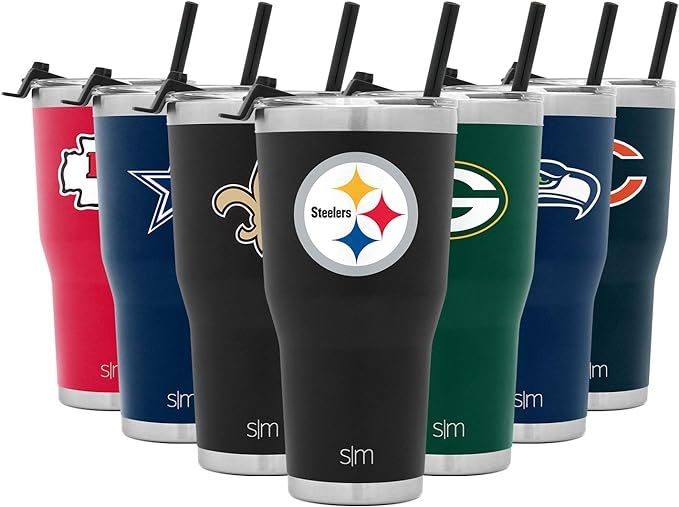 Simple Modern Licensed Cruiser Tumbler/NFL Tumbler with Flip Lid and Straw Insulated Stainless St... | Amazon (US)
