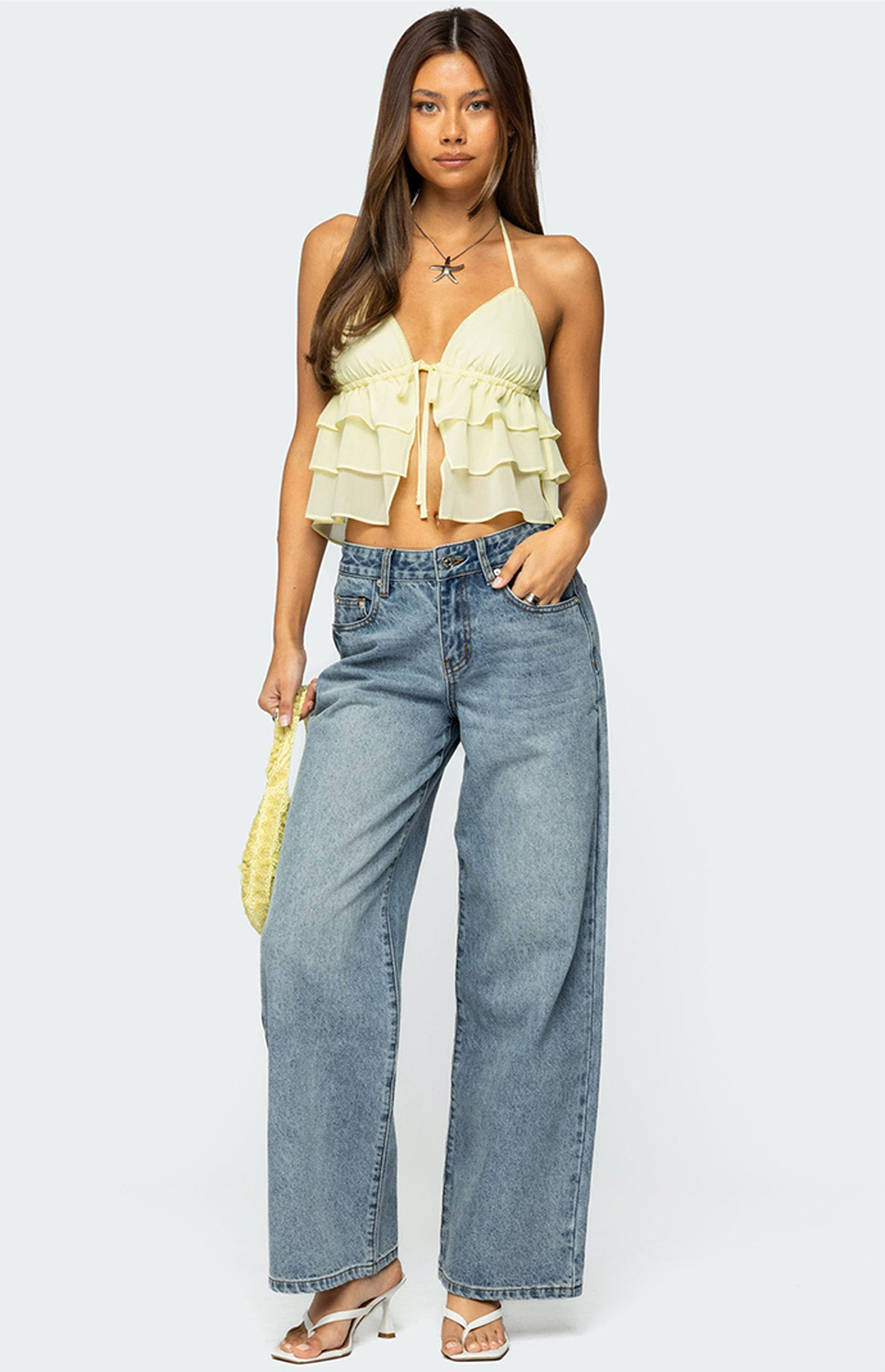 Edikted Ery Wide Leg Mid Rise Jeans | PacSun