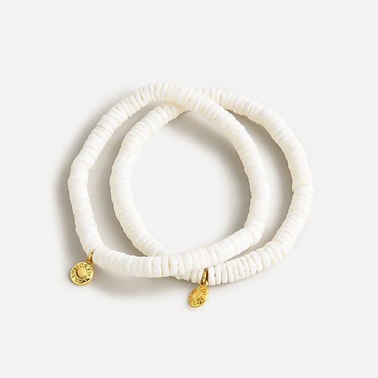Puka shell stretch bracelet set | J. Crew US