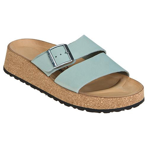 Papillio by Birkenstock Almina Nubuck Leather Platform Sandal - Green - 5/5.5 | HSN