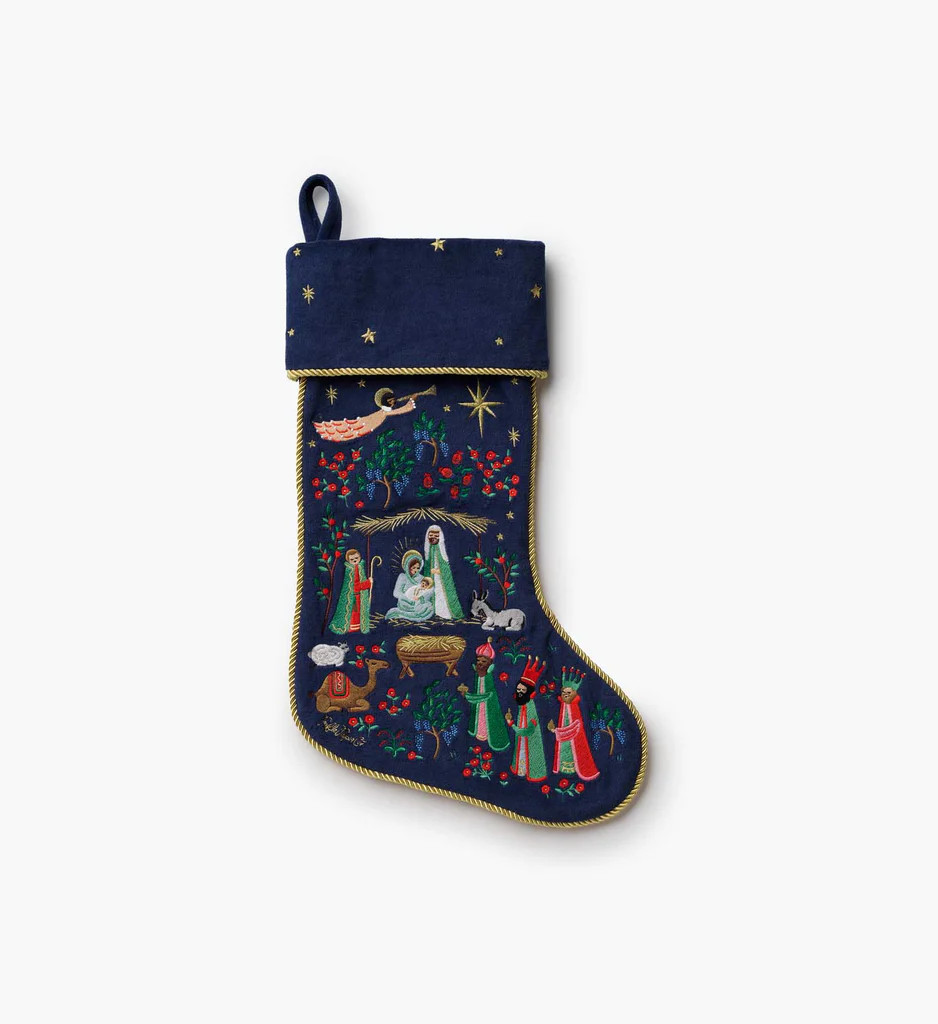 Embroidered Stocking - Nativity | Rifle Paper Co.