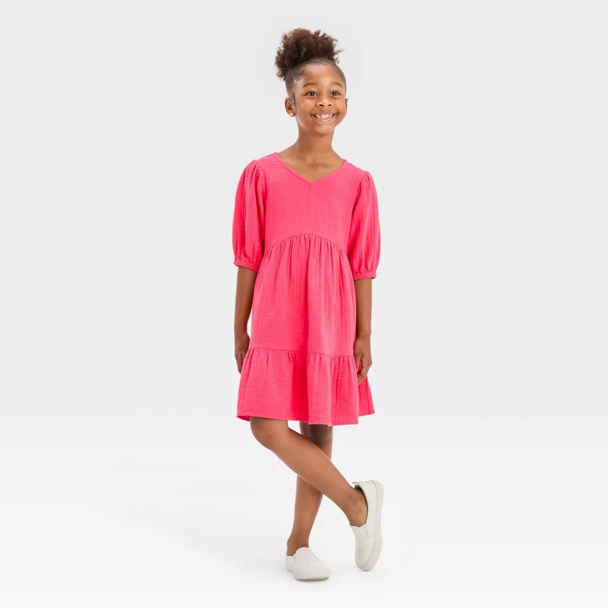 Girls' Short Sleeve Gauze Dress - Cat & Jack™ | Target