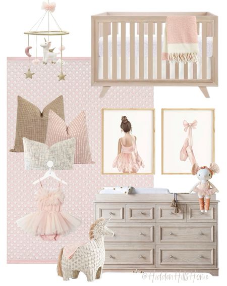 Pink nursery mood board, baby girls room design inspo, ballerina nursery design mood board, cute baby girls room #baby #girls 

#LTKbaby #LTKsalealert #LTKhome