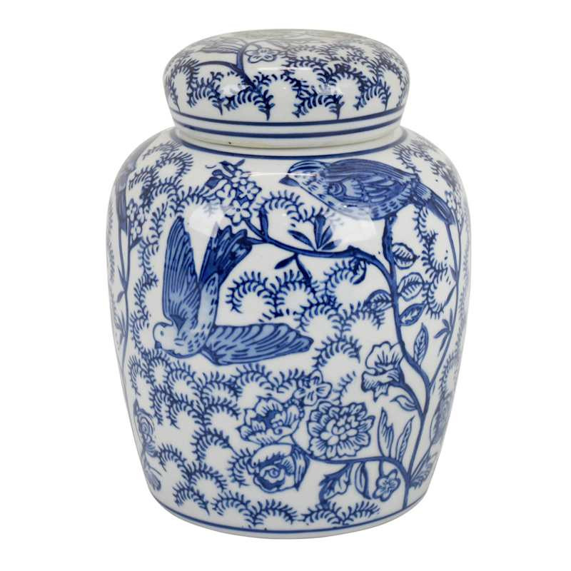 Blue & White Chinoiserie Jar, 7.8" | At Home