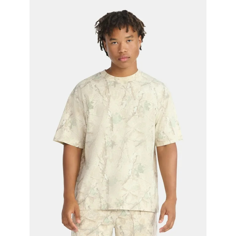 No Boundaries All Gender Cotton Oversized Cropped Tee, Men's & Big Men's | Walmart (US)