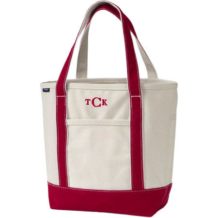 Medium Natural Open Top Canvas Tote Bag | Lands' End (US)