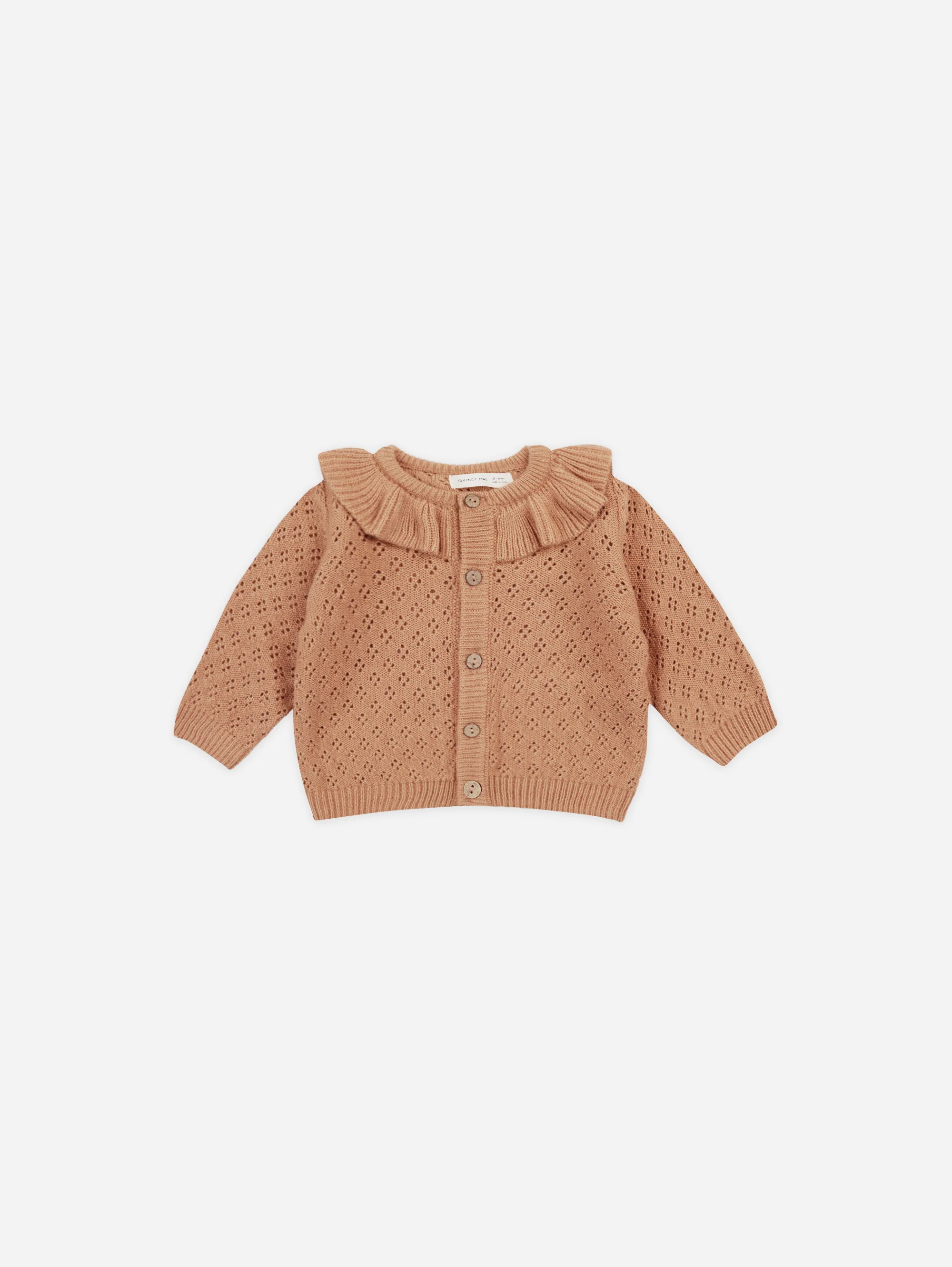 Ruffle Collar Cardigan || Melon | Rylee + Cru