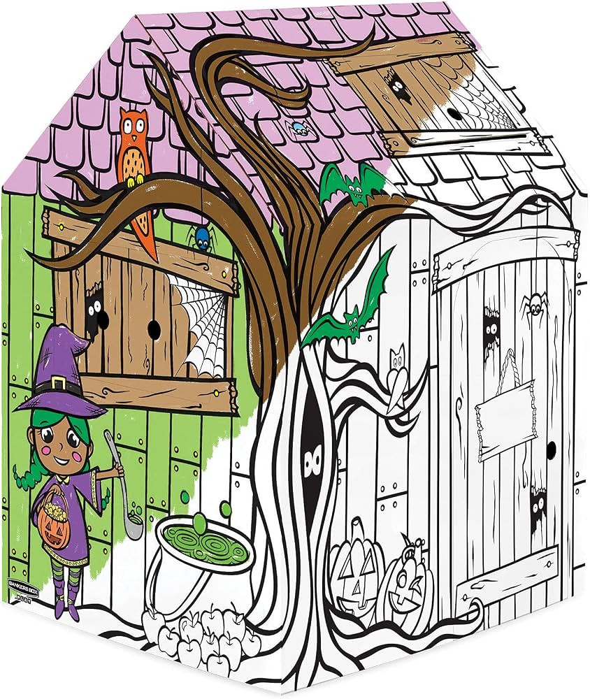 Bankers Box at Play Color in Halloween Playhouse, Cardboard Playhouse and Life Size Craft Activit... | Amazon (US)