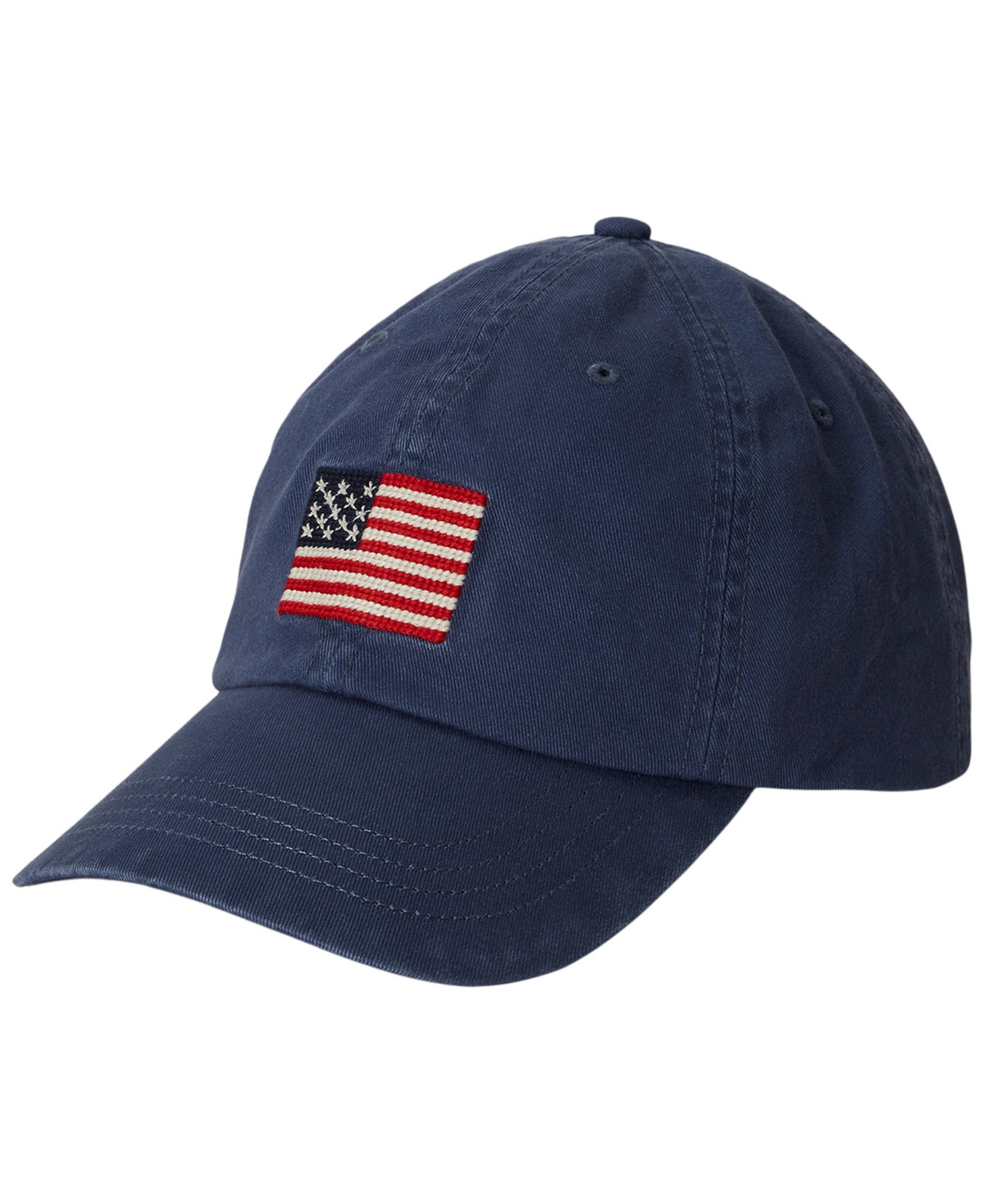 Polo Ralph Lauren Flag-Embroidered Twill Ball Cap - Light Navy | Macy's