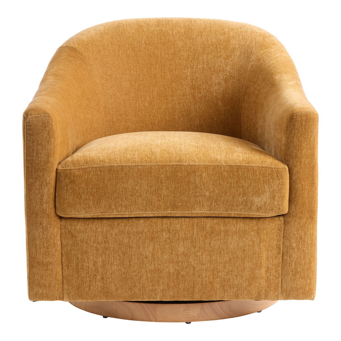 Augustine Chenille Slope Arm Upholstered Swivel Chair | World Market