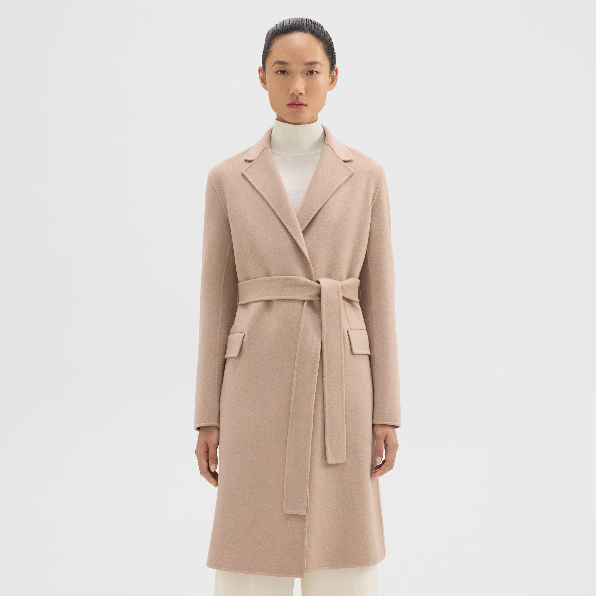 Wrap Coat in Double-Face Wool-Cashmere | Theory Outlet