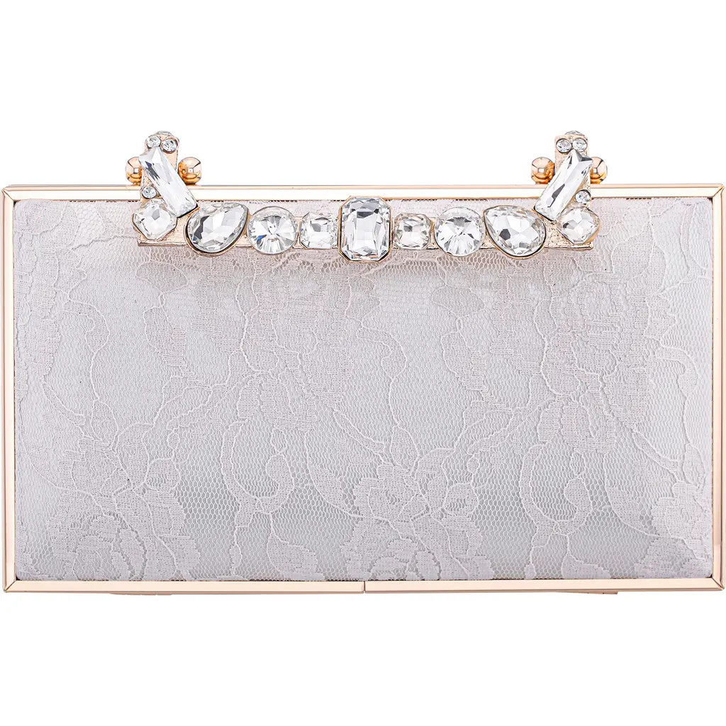 Nina Boujee Crystal Lace Clutch in Ivory at Nordstrom | Nordstrom
