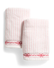 2pk Bow Wave Striped Hand Towels | Marshalls