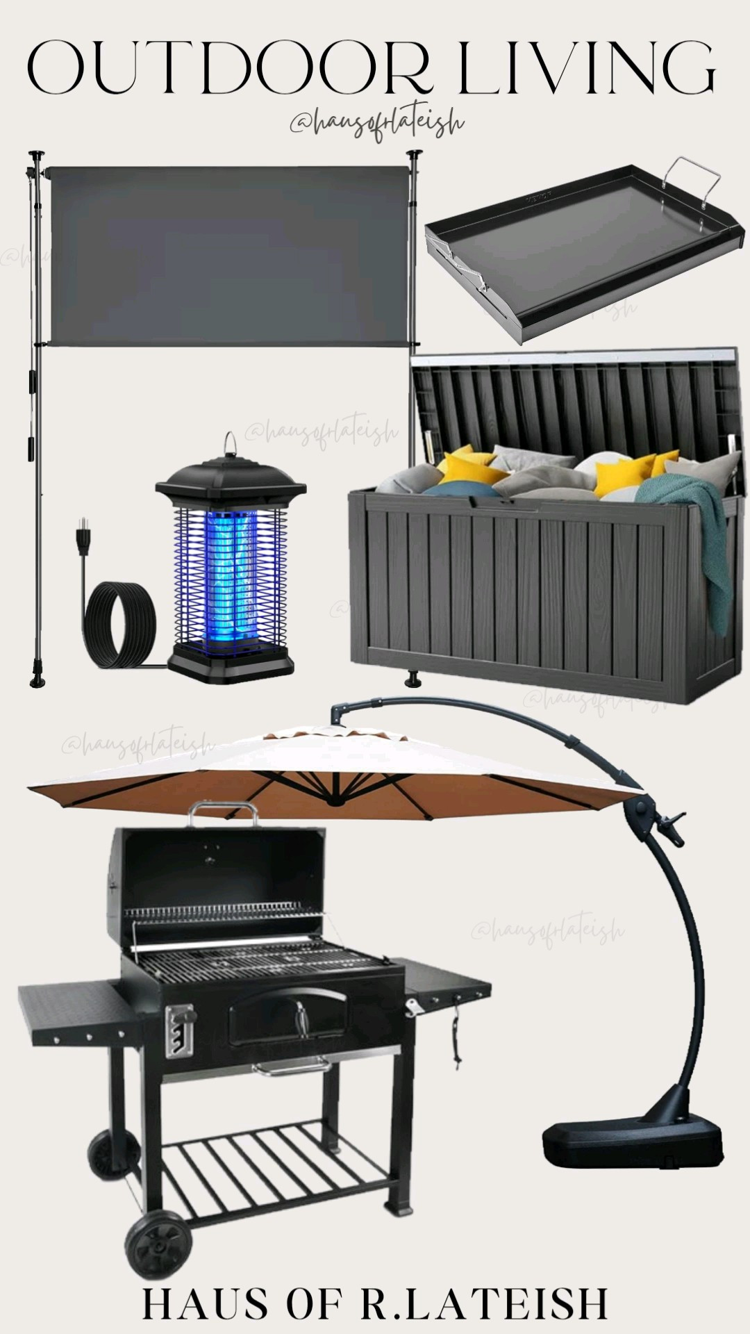 All the things that helped make our outdoor space feel cozy. From vertical privacy awning, charcoal grill, extra large umbrella, storage, bug repellents and more. #Amazon #OutdoorLiving #BackyardOasis #Garden #HomeDecor 

#LTKHome #LTKSaleAlert