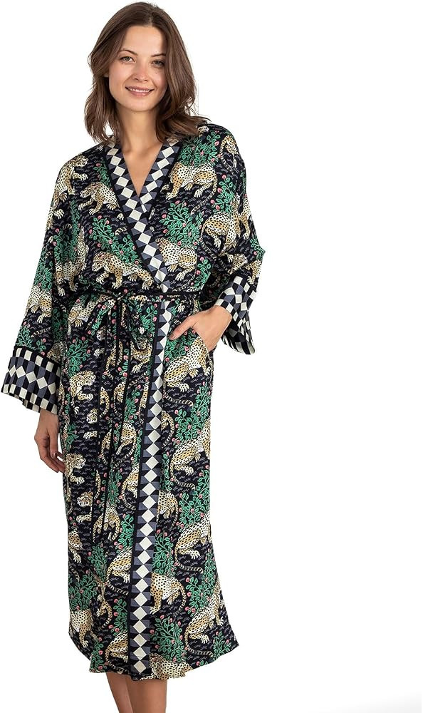 Printfresh Bagheera - Plant-Based Viscose Eco Satin Robe for Women | Amazon (US)