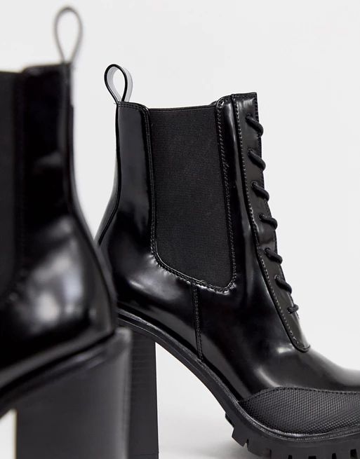 ASOS DESIGN Ellen chunky lace up ankle boots in black | ASOS US