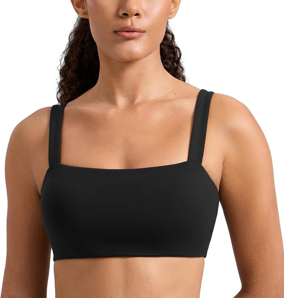 CRZ YOGA Butterlift Square Neck Sports Bras for Women - Padded Supportive Wide Straps Yoga Workou... | Amazon (US)