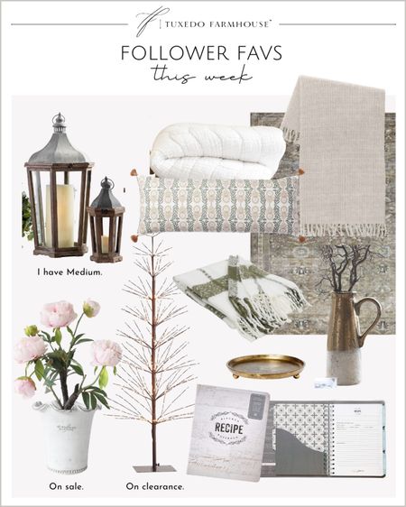 Follower favorites this past week. Hurricane lanterns, bedding, bed linens, cotton quilts, throw blankets, Loloi rugs, Area rugs, vases, twinkle trees, recipe books, faux flowers, faux peony, white planters, trinket tray, brass trays  

#LTKFind #LTKsalealert #LTKhome