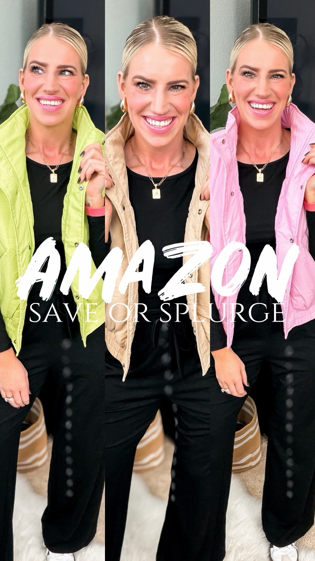 Amazon quilted puffer vest 
Free people movement look for less
Fits tts and wearing a small


#LTKOver40 #LTKFindsUnder50 #LTKStyleTip