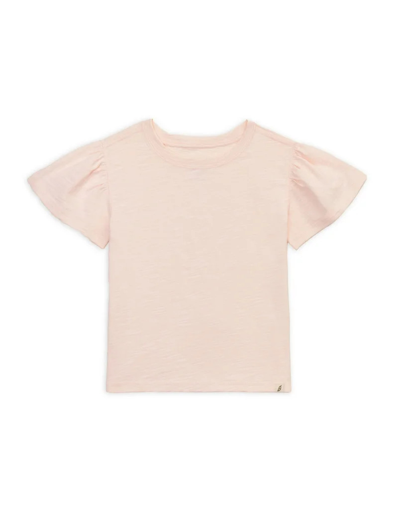 easy-peasy Toddler Girl Essential Soft Seam Short Ruffle Sleeve Tee, Sizes 18M-5T | Walmart (US)