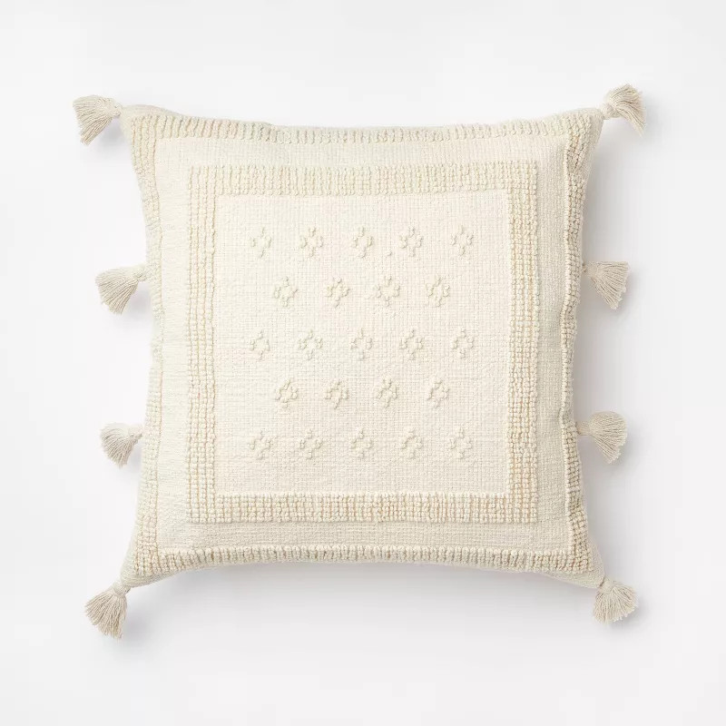 Tufted Square Throw Pillow with Side Tassels - Threshold™ designed with Studio McGee | Target