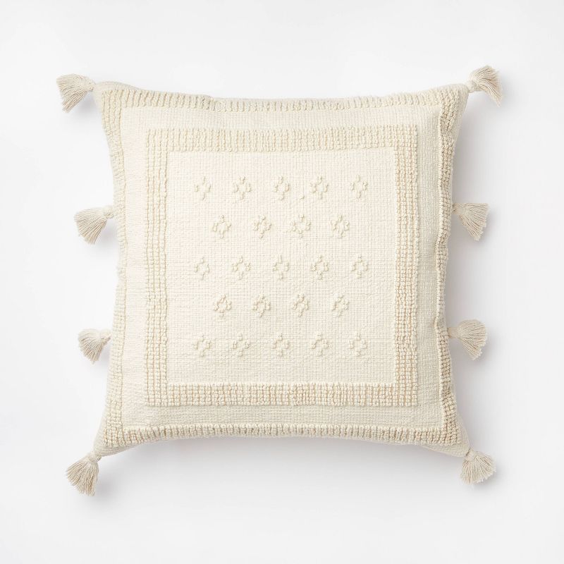 Tufted Square Throw Pillow with Side Tassels - Threshold™ designed with Studio McGee | Target