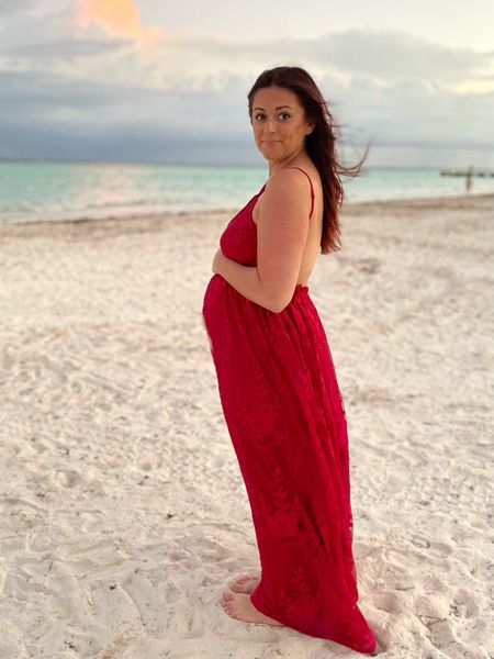 Burgundy crochet open backed maternity dress. Perfect for beach maternity photo shoot

#LTKstyletip #LTKbump #LTKbaby