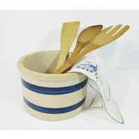 Vintage Blue Band Pottery Crock/Farmhouse Decor | Etsy (US)