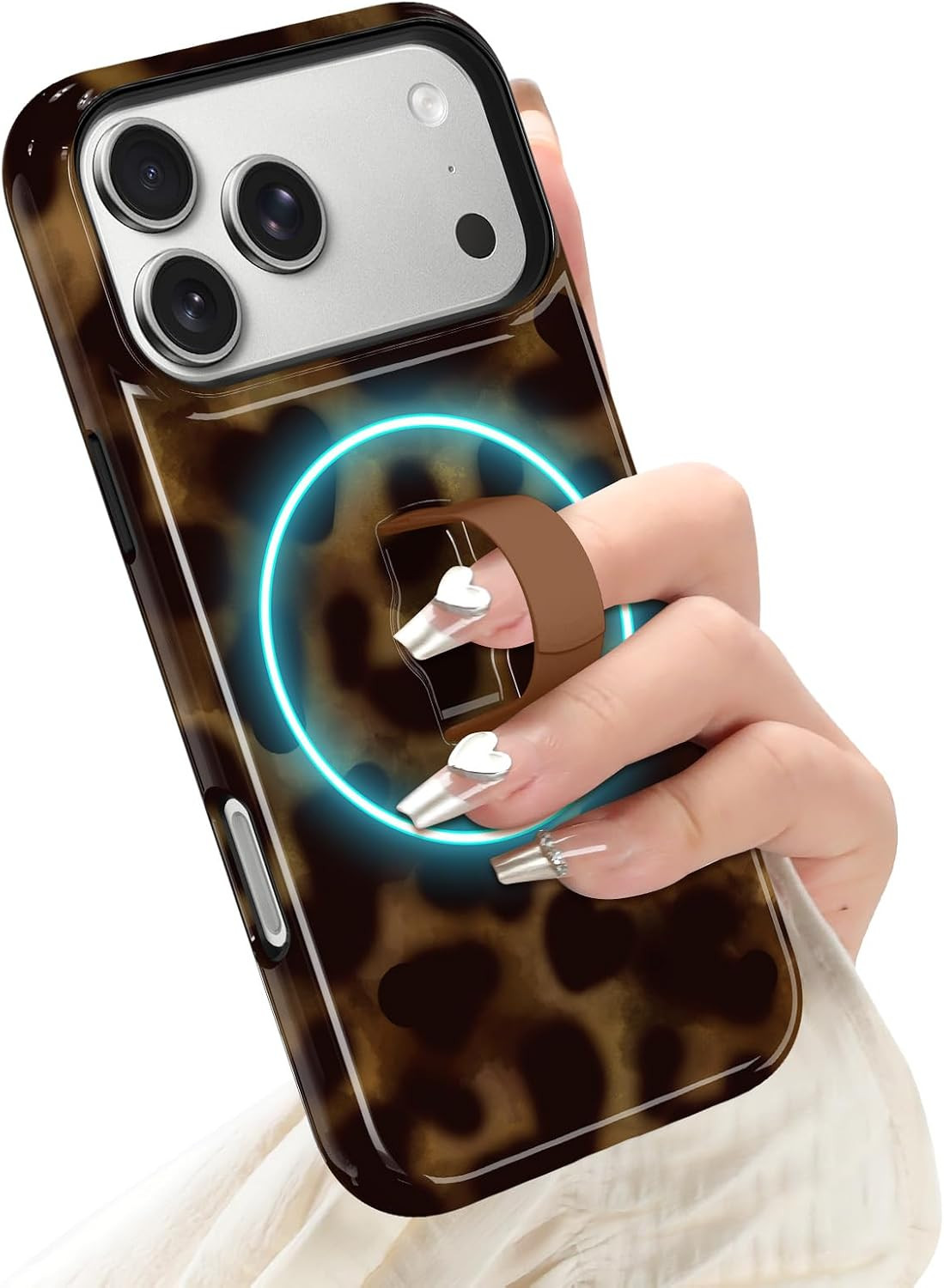 Magnetic for iPhone 17 Pro Max Case with Strap Stand, Amber Leopard | Amazon (US)