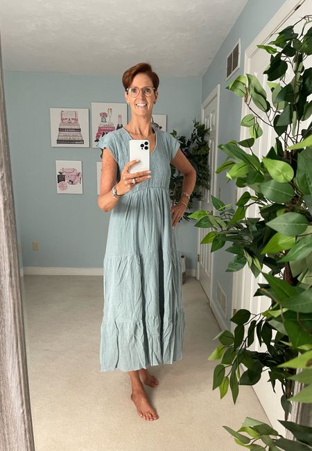 Love this Gibsonlook dress! Bought when it first came out a few years ago. Loved it so much had to have it again! The smocked bodice is super flattering and the tiered skirt is just the right length and weight in a gauzy flowy material.

#LTKFind #LTKstyletip