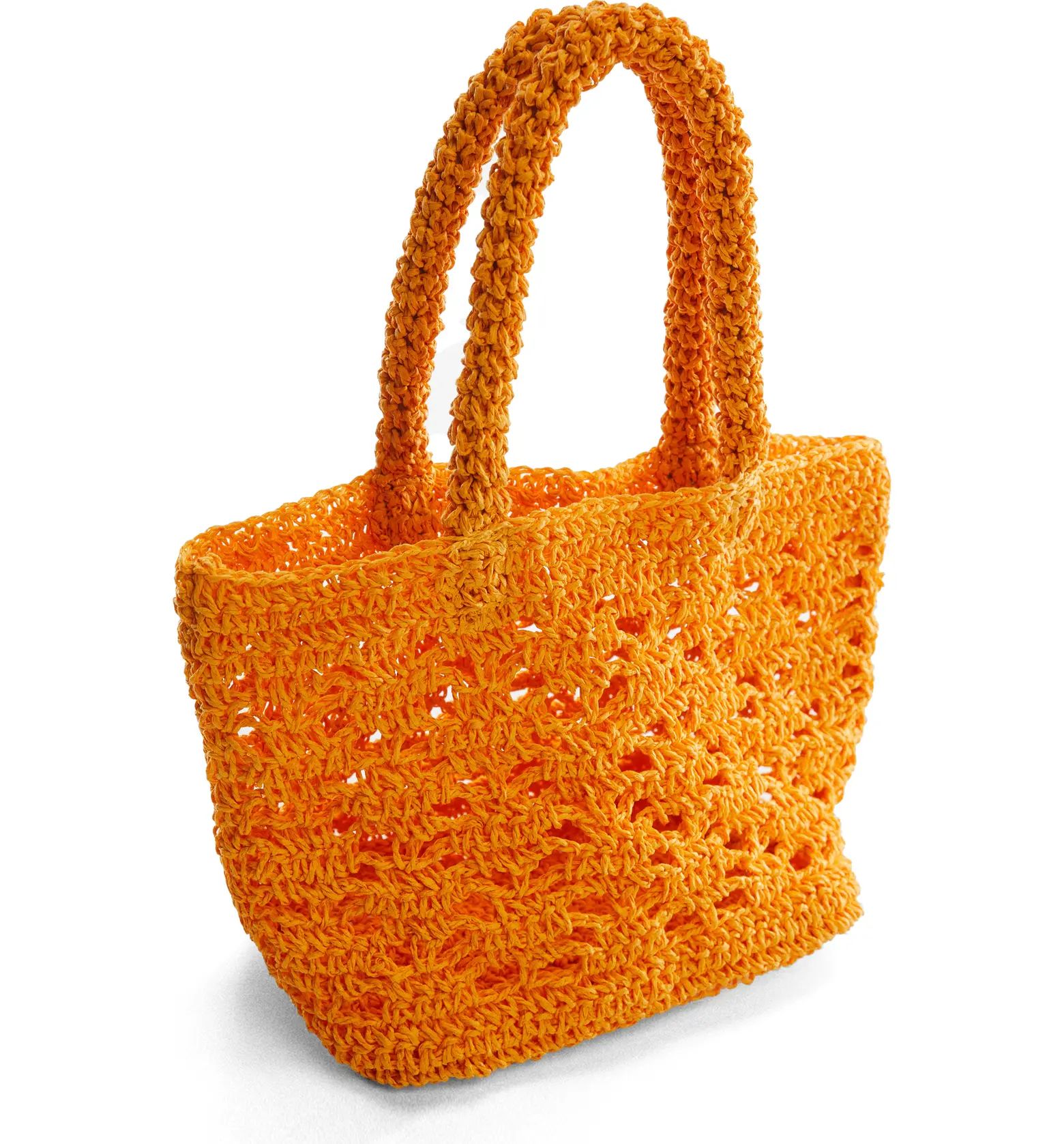 Crocheted Raffia Top Handle Bag | Nordstrom