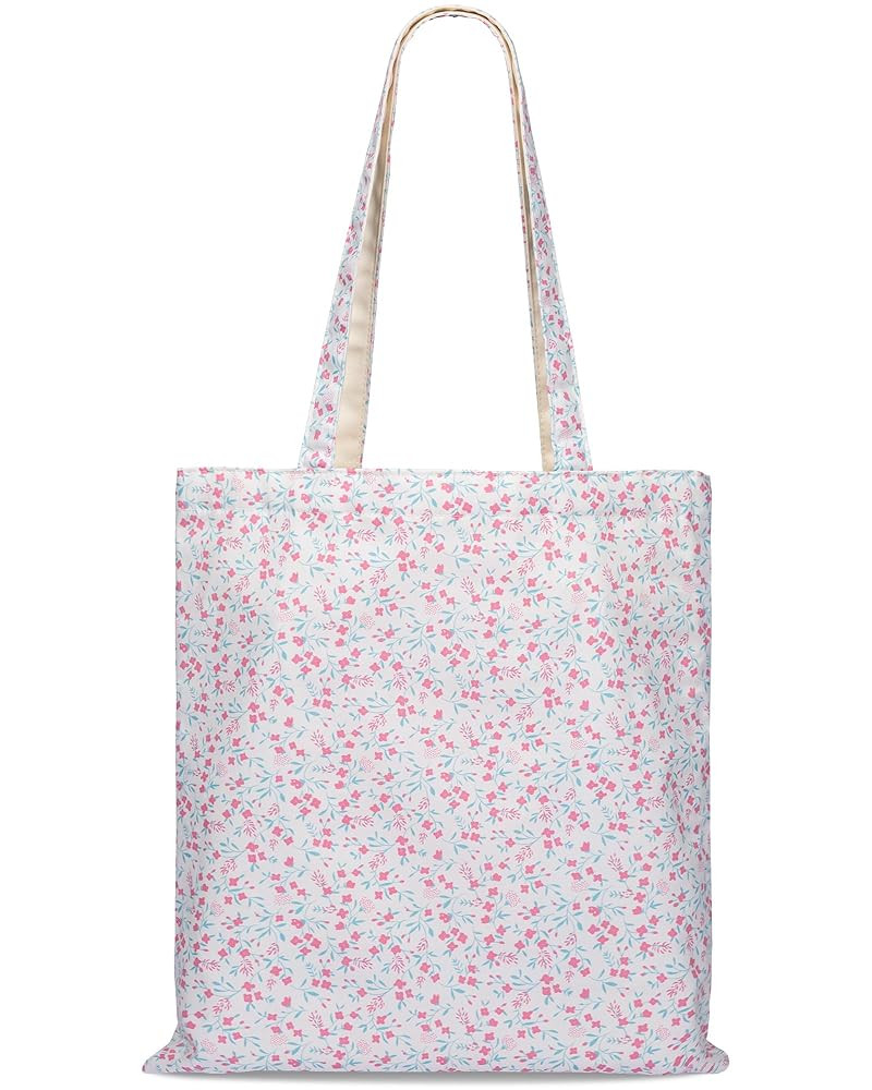 STUOYE Canvas Tote Bag for Women Cute Cotton Tote Bags Floral Travel Beach Tote Bag Reusable Groc... | Amazon (US)