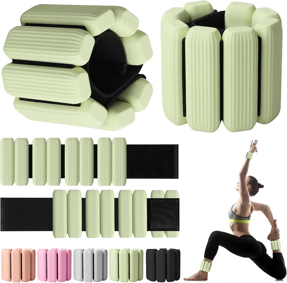 Wrist Weights, 2Pack Adjustable Wearable Wrist Ankle Weights for Women/Men, Silicone Wrist Bangle... | Amazon (US)