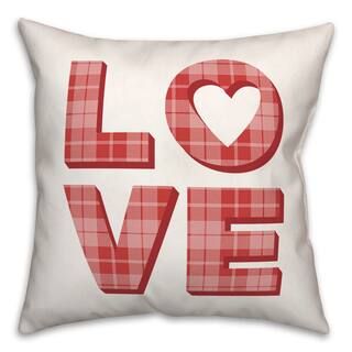 Love Plaid Stack 16" x 16" Throw Pillow | Michaels Stores