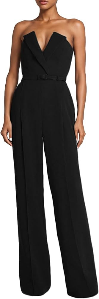 LETSVDO Strapless Sleeveless Jumpsuit Rompers | Amazon (US)