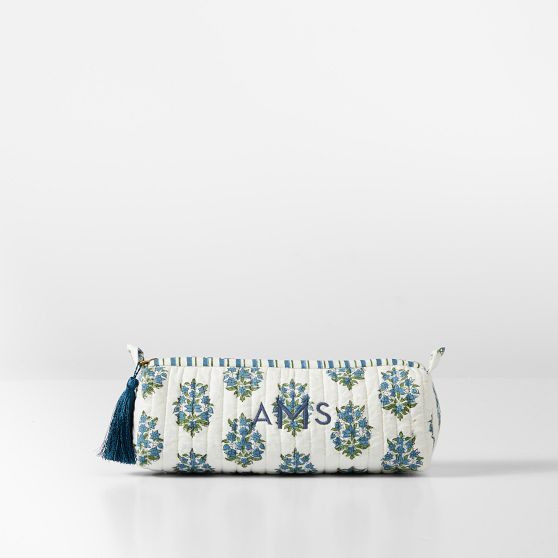 Block Print Quilted Cosmetic Pouch | Mark and Graham