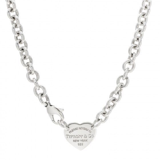 TIFFANY Sterling Silver Return to Tiffany Heart Tag Choker Necklace | FASHIONPHILE | Fashionphile