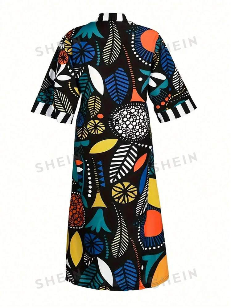 SHEIN Essnce Women's Random Printed Simple Casual Regular Jacket | SHEIN