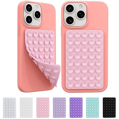 2 Pack Silicone Suction Phone Case Mount, Non Slip Sticky Phone Grip for Cellphone, Silicon Adhes... | Amazon (US)