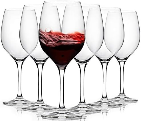 FAWLES Crystal Red Wine Glasses Set of 6, 17 Ounce Thin Rim Classic Rounded Bowl Stemmed All-purpose | Amazon (US)