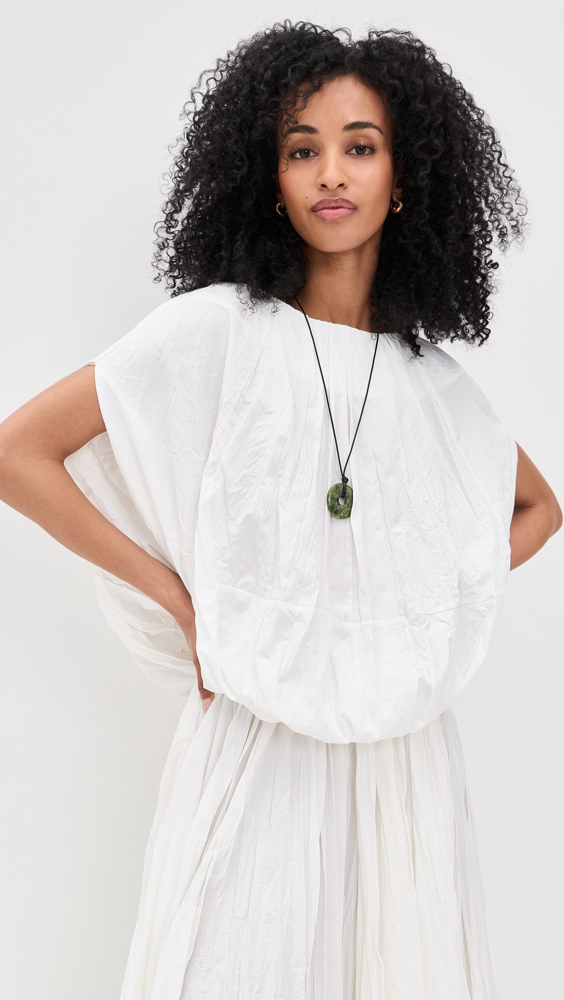 Relaxed Oversized Peasant Pleated Top | Shopbop