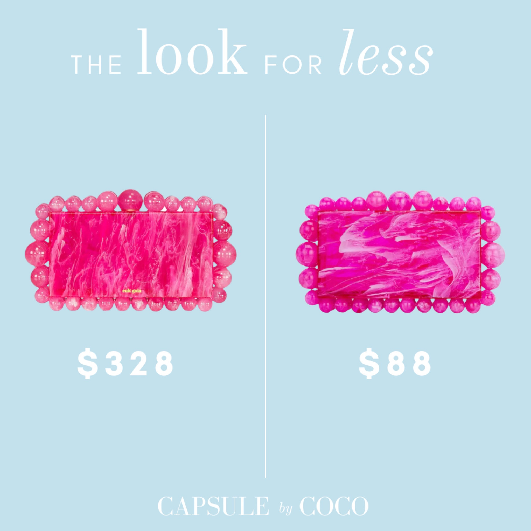 The Look for Less 💝 Cult Gaia Eos Marbled Acrylic Clutch or Sea Marie Designs Hot Pink Acrylic Bubble Clutch 

Cult Gaia dupe, bubble clutch, pink clutch, acrylic clutch, CapsuleByCoCo

#LTKFind #LTKitbag