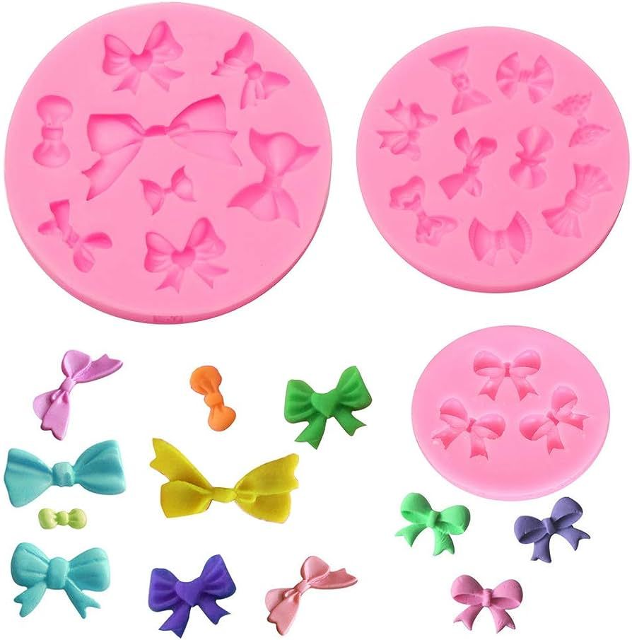 3 Pack Bows Silicone Mould, Bow Fondant Sugar Mould Craft Molds for Birthday Wedding Party DIY Ca... | Amazon (US)