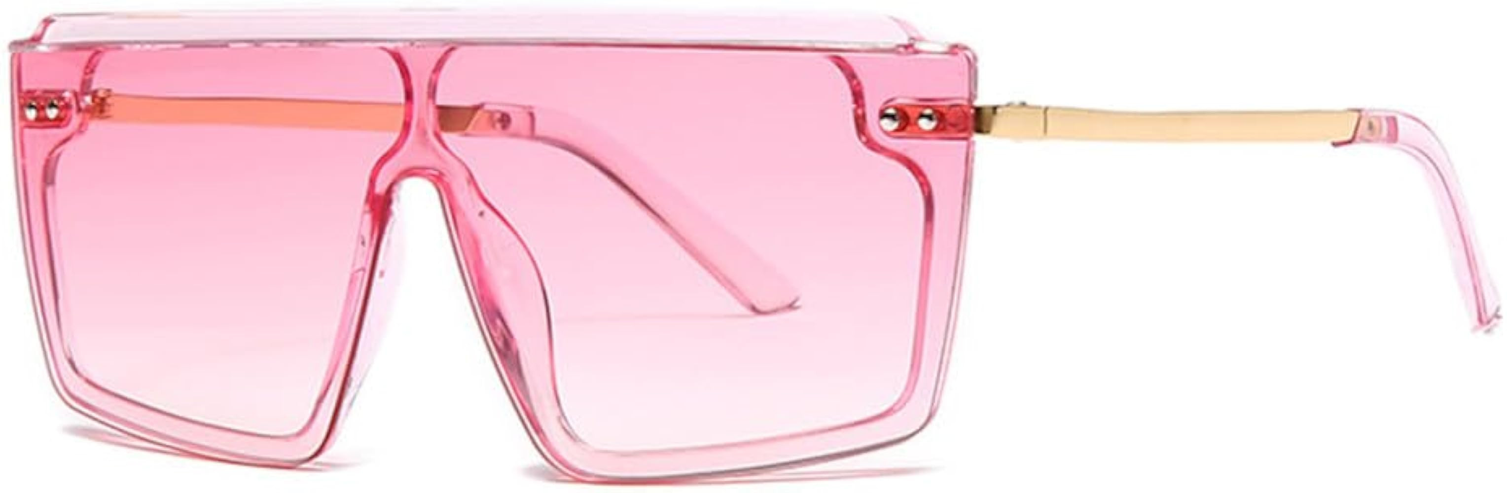 Vintage Luxury Fashion Oversized Square Sunglasses Women Men Big Frame Flat Top Sun Glasses Shade... | Amazon (US)