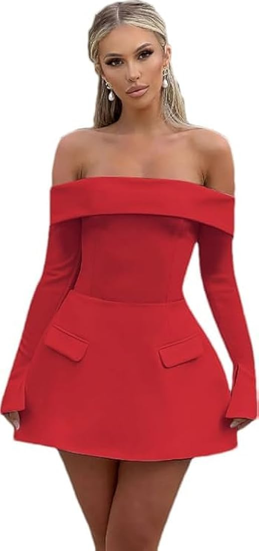 Splicing Tube Dress Women's Sexy Strapless Backless Tube Top Bodycon Dress Sleeveless A Line Mini... | Amazon (US)