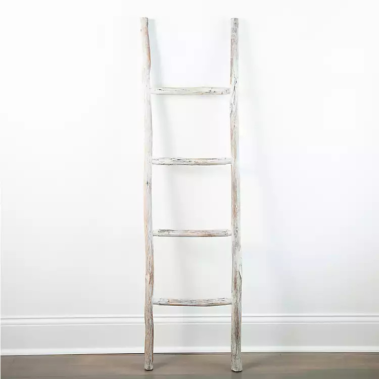 New! White Rustic Leaning Ladder | Kirkland's Home