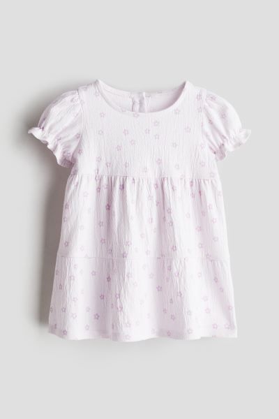 Textured Jersey Dress - White/floral - Kids | H&M US | H&M (US + CA)